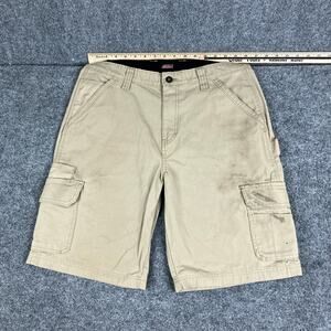 Dickies Cargo Shorts Mens 32 Khaki Utility Workwear Carpenter Outdoor Stained